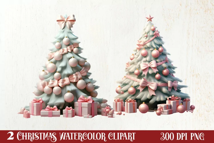 Pastel Christmas Shublimation Clipart, Pastel Christmas Clip