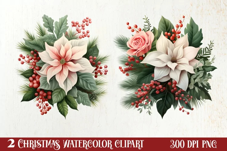 Pastel Christmas Shublimation Clipart, Pastel Christmas Clip