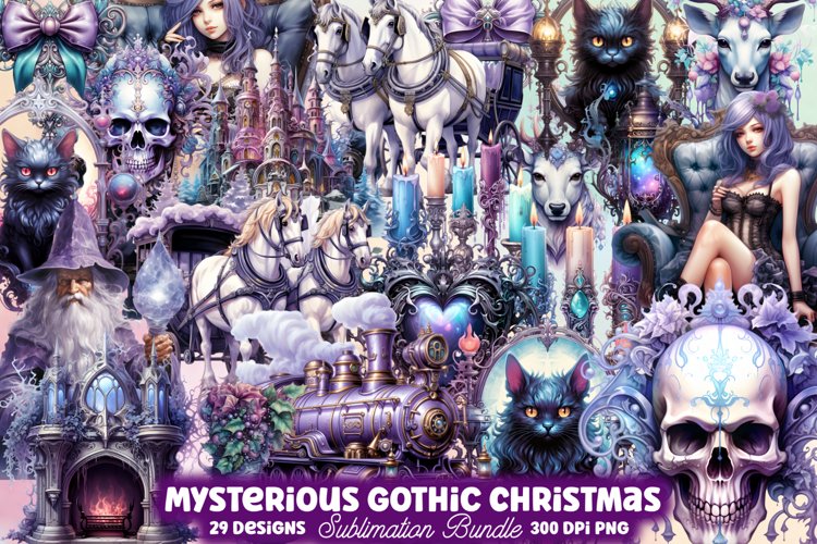 Mysterious Gothic Christmas Clipart Sublimation
