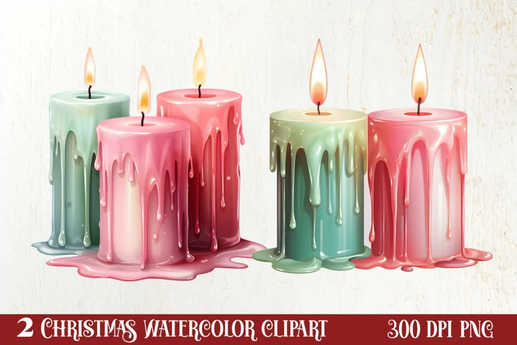 Pastel Christmas Shublimation Clipart, Pastel Christmas Clip