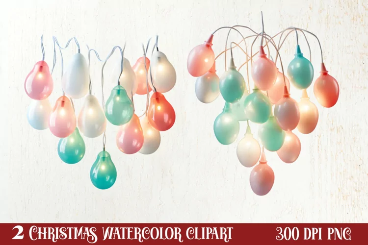 Pastel Christmas Shublimation Clipart, Pastel Christmas Clip