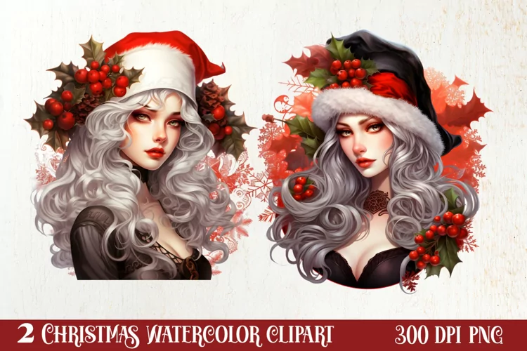 Gothic Christmas Clipart Sublimation, Gothic Christmas