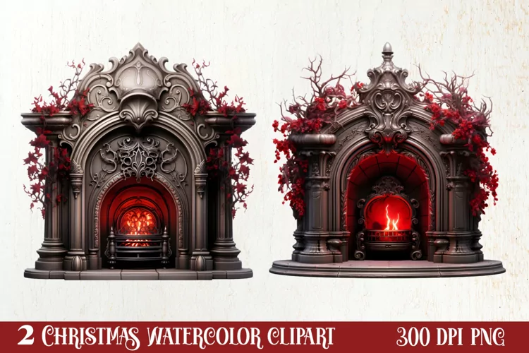 Gothic Christmas Clipart Sublimation, Gothic Christmas