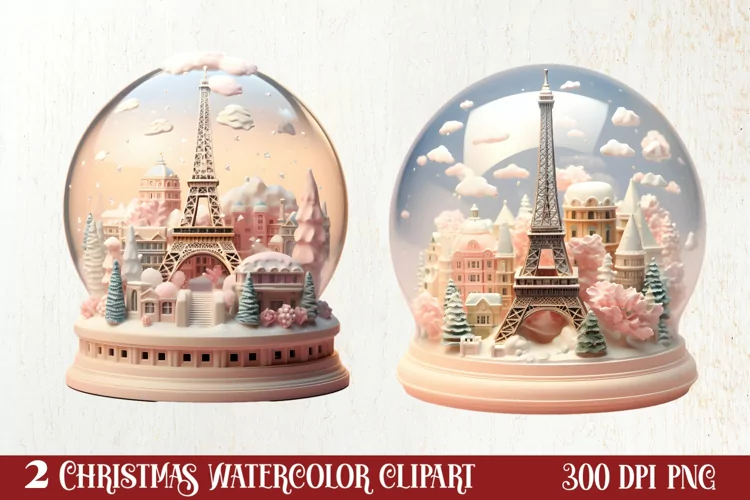 Parisian Christmas Clipart, Parisian Christmas Sublimation