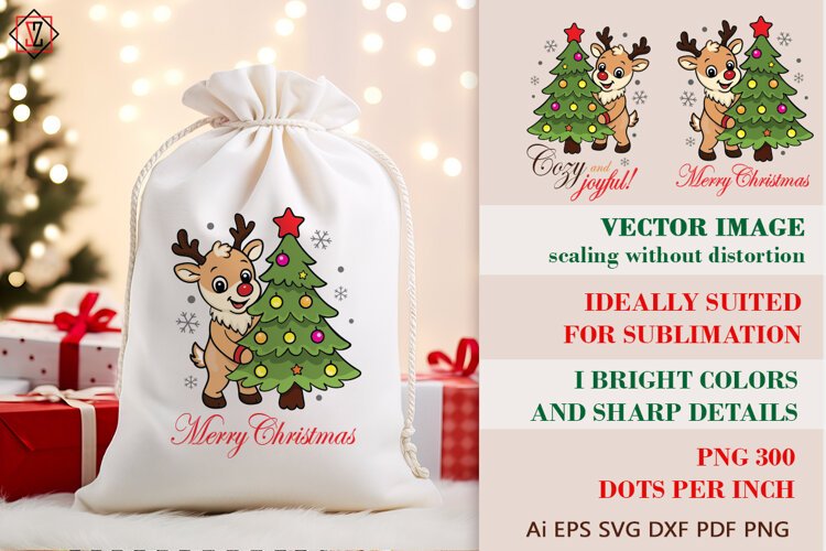 Christmas Reindeer Clipart / VECTOR example image 1