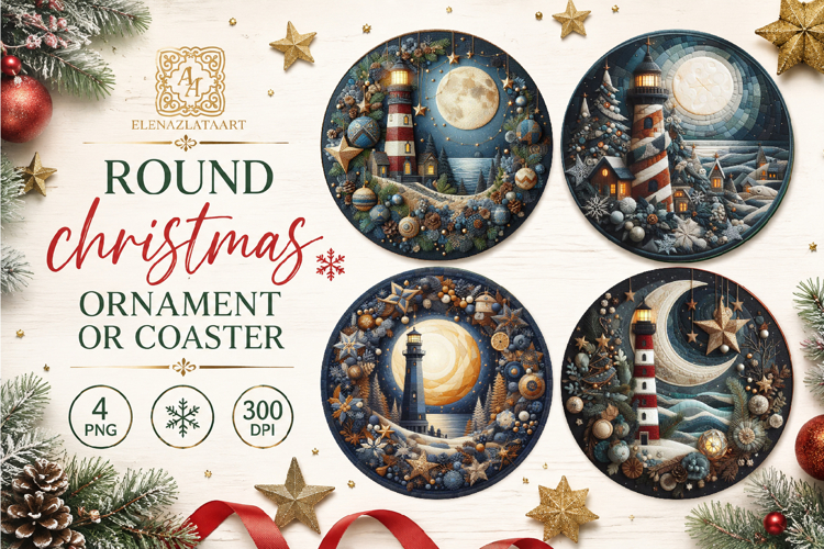 Blue Christmas decor Sublimation car Coaster