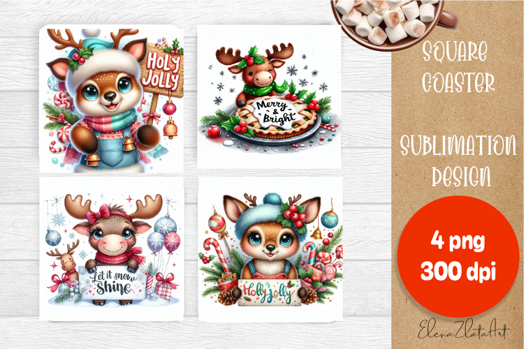 Sarcastik moose Coaster Design. Winter Coaster Sublimation