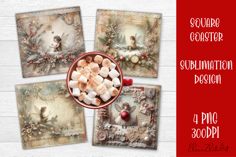 Winter Vintage Scrapbooking, Christmas Paper sublimation