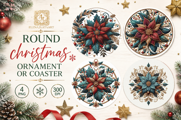 Blue Christmas decor Sublimation car Coaster
