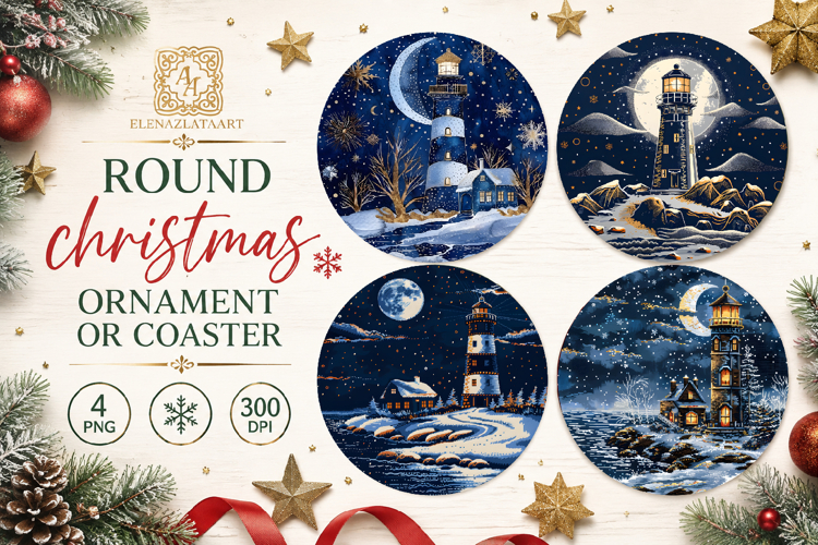 Blue Christmas decor Sublimation car Coaster