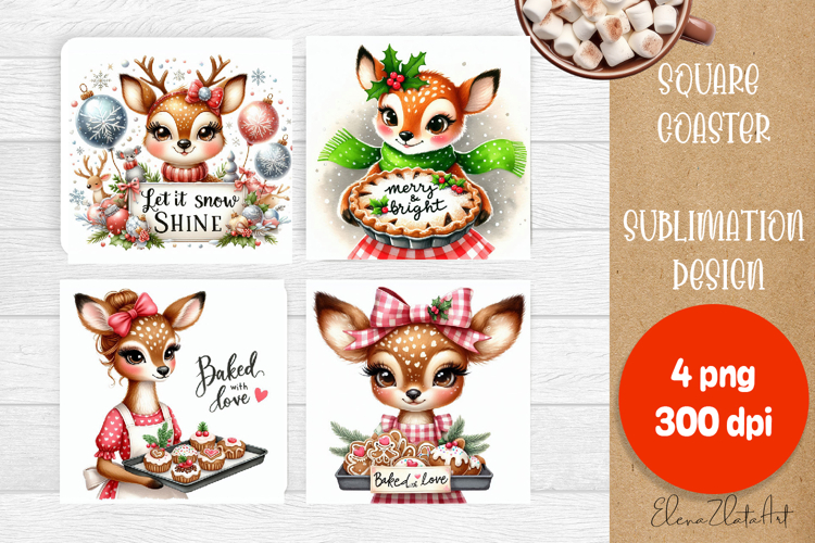 Sarcastic deer Coaster Design. Winter Coaster Sublimation