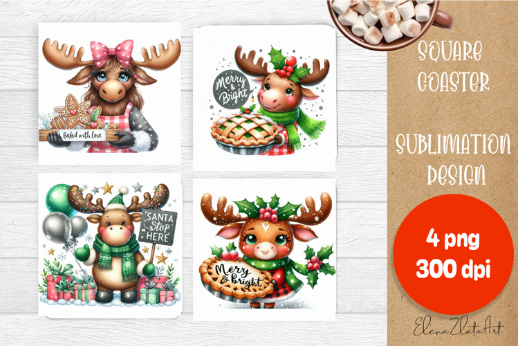 Sarcastik moose Coaster Design. Winter Coaster Sublimation
