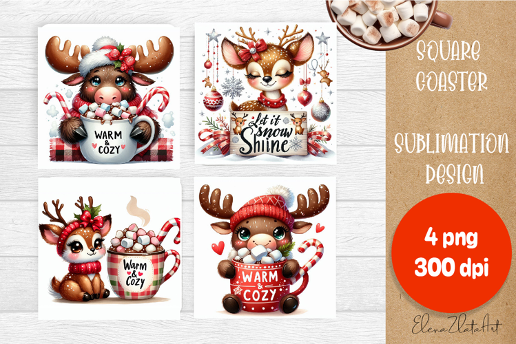 Sarcastik moose Coaster Design. Winter Coaster Sublimation