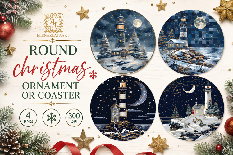 Blue Christmas decor Sublimation car Coaster