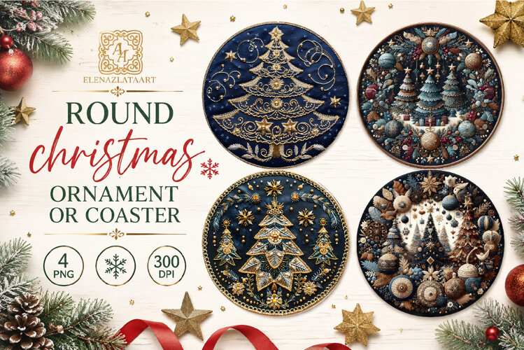 Blue Christmas decor Sublimation car Coaster example image 1