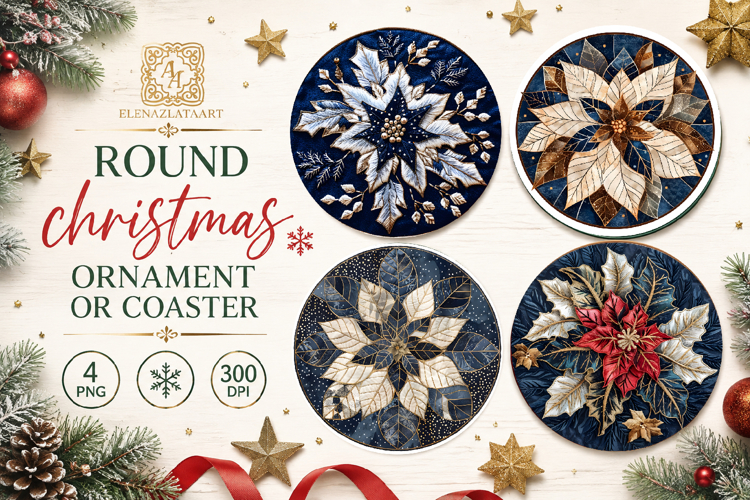 Blue Christmas decor Sublimation car Coaster