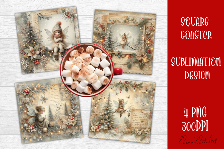 Winter Vintage Scrapbooking, Christmas Paper sublimation