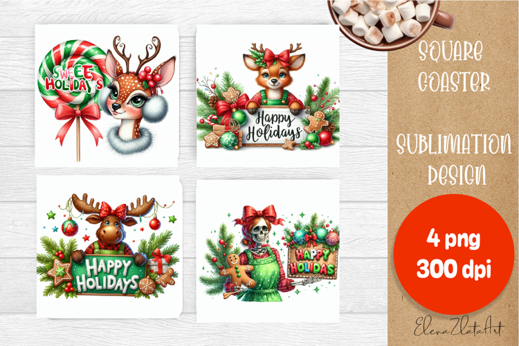 Sarcastik moose Coaster Design. Winter Coaster Sublimation