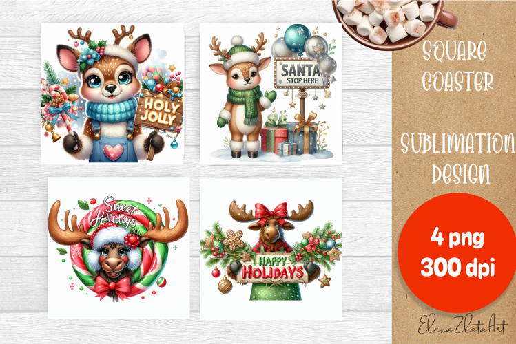 Sarcastik moose Coaster Design. Winter Coaster Sublimation