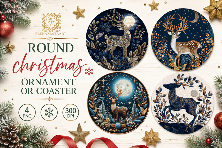 Blue Christmas decor Sublimation car Coaster