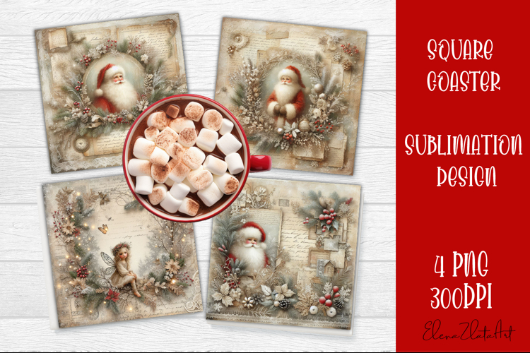 Winter Vintage Scrapbooking, Christmas Paper sublimation