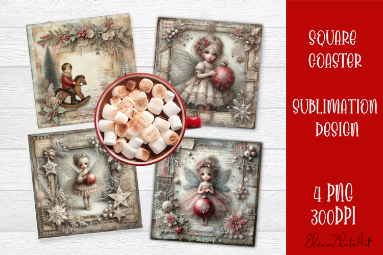 Winter Vintage Scrapbooking, Christmas Paper sublimation