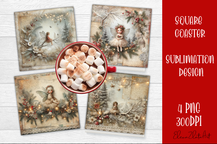 Winter Vintage Scrapbooking, Christmas Paper sublimation