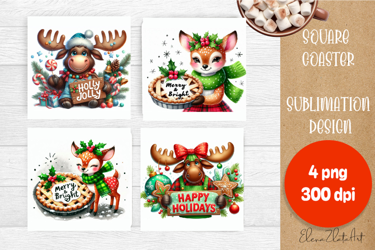 Sarcastik moose Coaster Design. Winter Coaster Sublimation