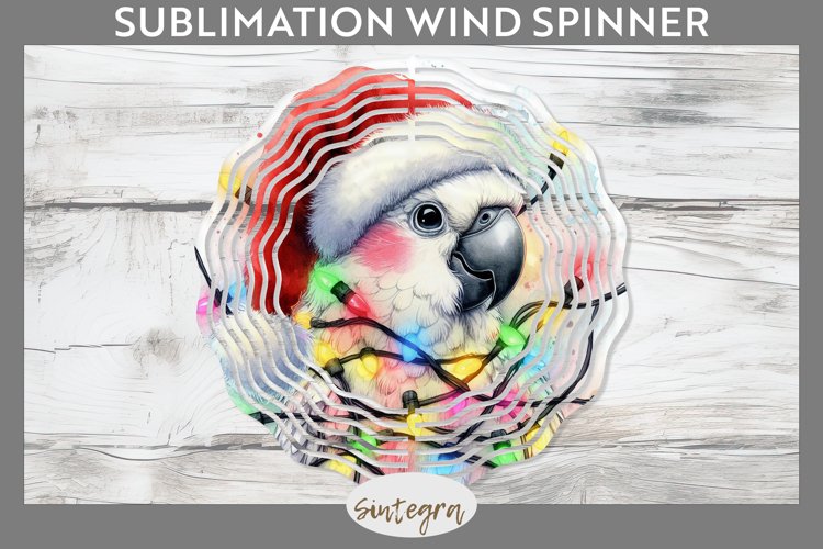 Christmas Cockatoo v1 Entangled in Lights Wind Spinner example image 1