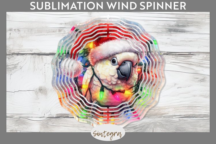 Christmas Cockatoo v2 Entangled in Lights Wind Spinner example image 1