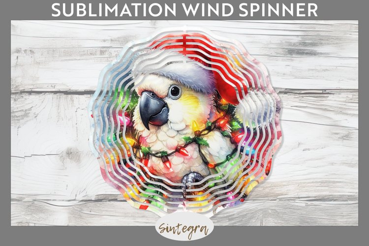 Christmas Cockatoo v3 Entangled in Lights Wind Spinner example image 1