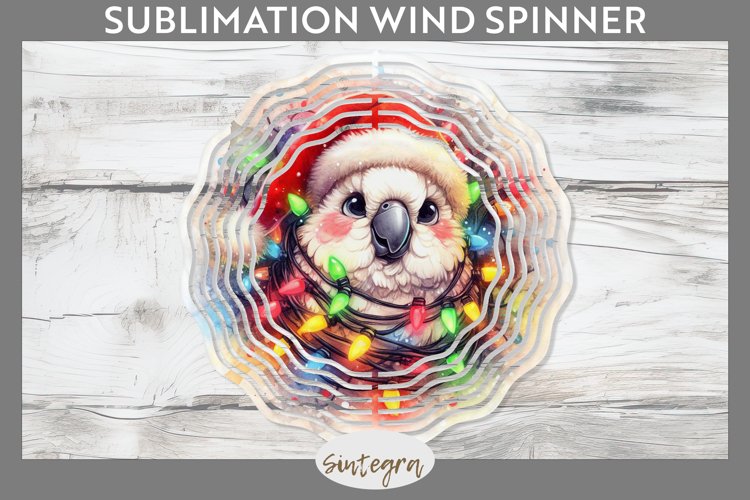 Christmas Cockatoo v4 Entangled in Lights Wind Spinner example image 1