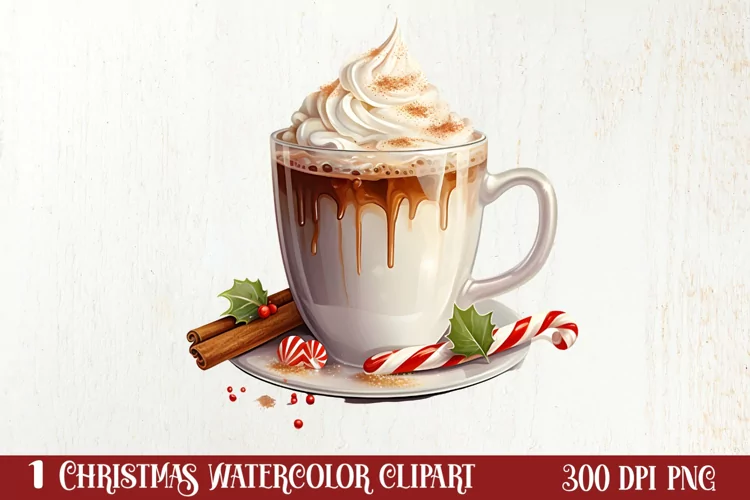 Christmas Coffee Hot Cocoa Sublimation Clipart