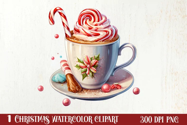 Christmas Coffee Hot Cocoa Sublimation Clipart