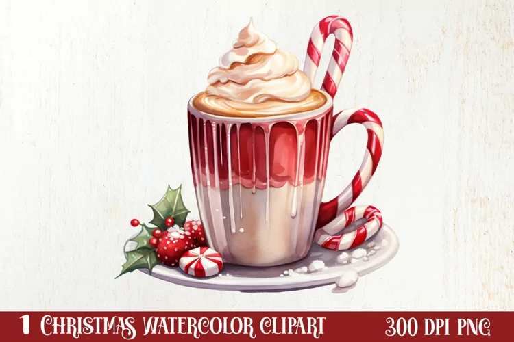 Christmas Coffee Hot Cocoa Sublimation Clipart