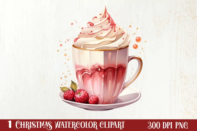 Christmas Coffee Hot Cocoa Sublimation Clipart