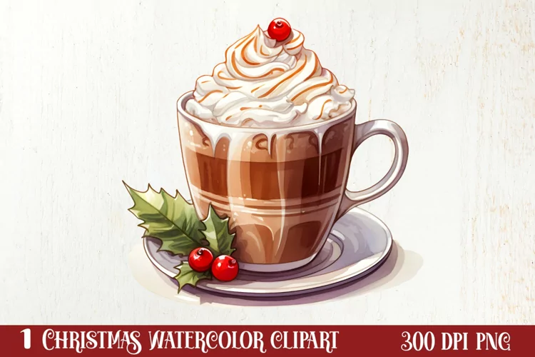 Christmas Coffee Hot Cocoa Sublimation Clipart