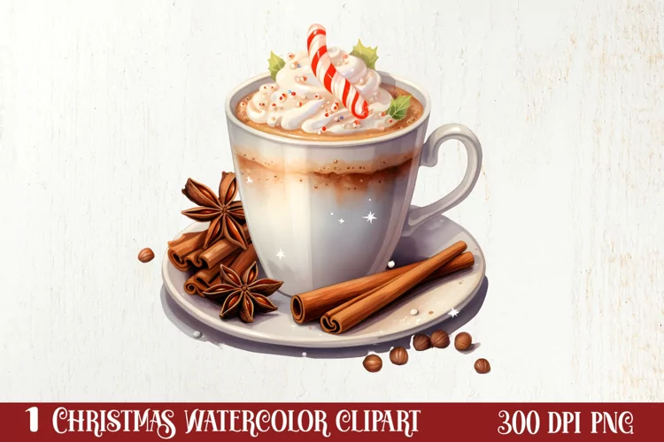 Christmas Coffee Hot Cocoa Sublimation Clipart