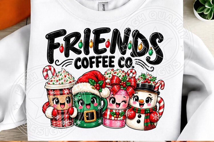Christmas Coffee Friends PNG example image 1