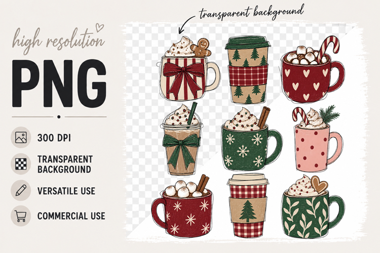 Hot cocoa sublimation, Christmas coffee png, Christmas png