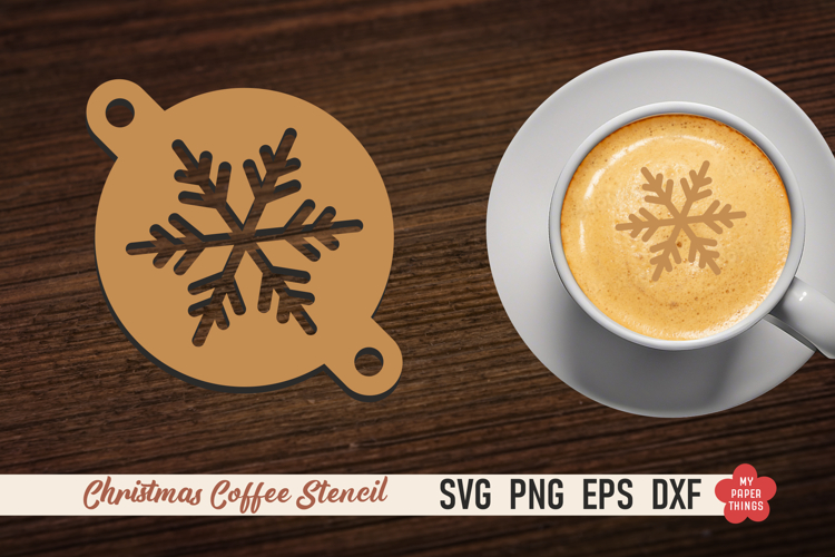 Christmas Coffee Stencil Svg, Laser cut, Paper cut