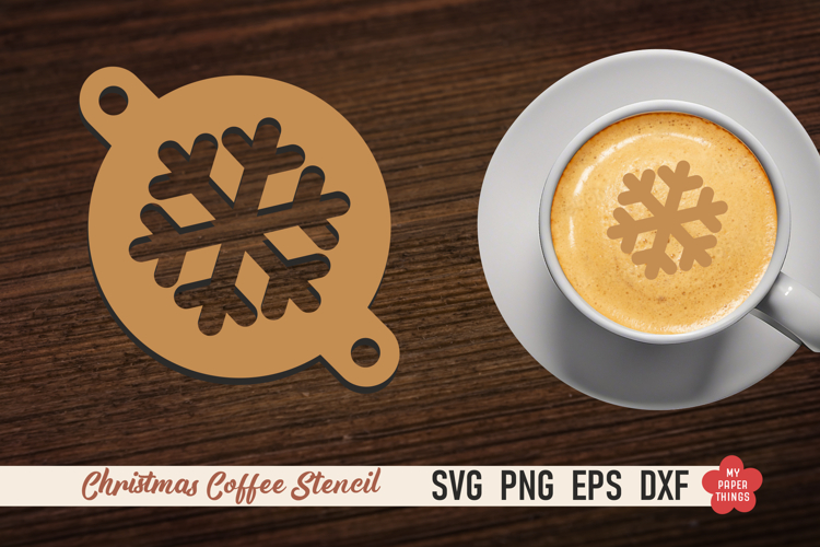 Christmas Coffee Stencil Svg, Laser cut, Paper cut