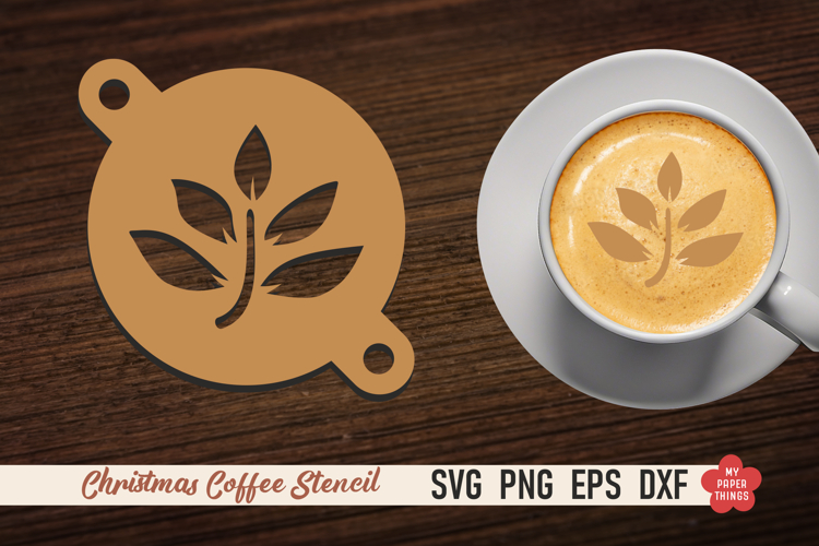 Christmas Coffee Stencil Svg, Laser cut, Paper cut
