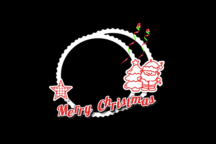 Christmas collage frame photo decoration vector example image 1