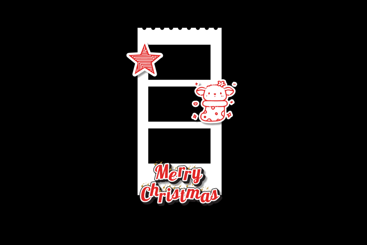 Christmas collage photo frame template decoration concept