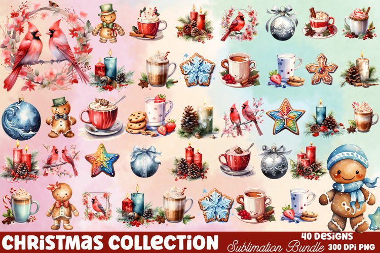 Christmas Collection Clipart Bundle, Christmas Clipart PNG