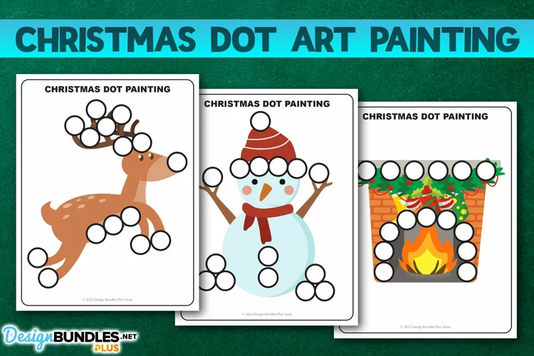 Christmas Color Dot Art Painting 2 Printable Worksheet
