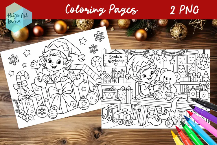 Christmas Coloring Pages, winter coloring book
