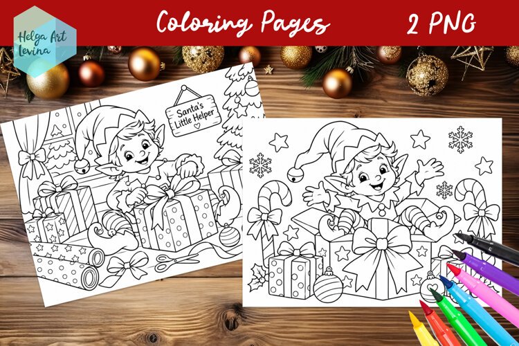 Christmas Coloring Pages, winter coloring book example image 1
