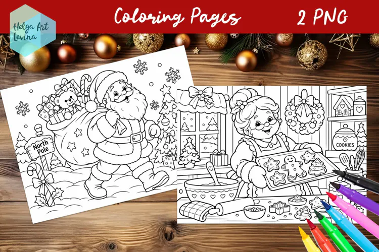 Christmas Coloring Pages, winter coloring book